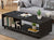 Simple Modern Coffee Table with Wheels - Black Color