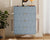 CURA Sky Blue 4-Drawer Dresser for Bedroom Tallboy – Modern Storage Cabinet Tallboy with Golden Handles Tallboy Chest of Drawer