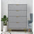 CURA Grey 4-Drawer Dresser for Bedroom Tallboy – Modern Storage Cabinet Tallboy with Golden Handles Tallboy Chest of Drawer