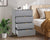 CURA Grey 4-Drawer Dresser for Bedroom Tallboy – Modern Storage Cabinet Tallboy with Golden Handles Tallboy Chest of Drawer