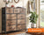 9-Drawer Dresser, Fabric Storage Dresser for Bedroom, Closet, Entryway, Tall Chest Organizer Unit with Fabric Bins, Sturdy Frame, Easy Pull Handles & Wooden Top, Rustic Brown