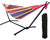 Double Hammock with 9 FT Stand, Space-Saving Steel Stand and Portable Carrying Bag for Outdoor or Indoor (Red Yellow)