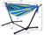 Double Hammock with 9 FT Stand, Space-Saving Steel Stand and Portable Carrying Bag for Outdoor or Indoor (Red Yellow)