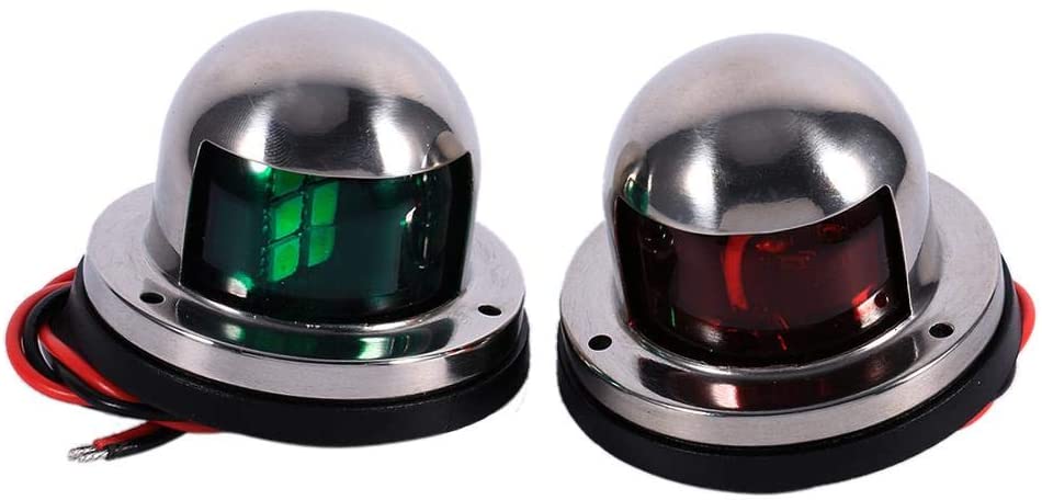 Pair Red & Green 8LED Navigation Lights Marine Bow Light Lamp for